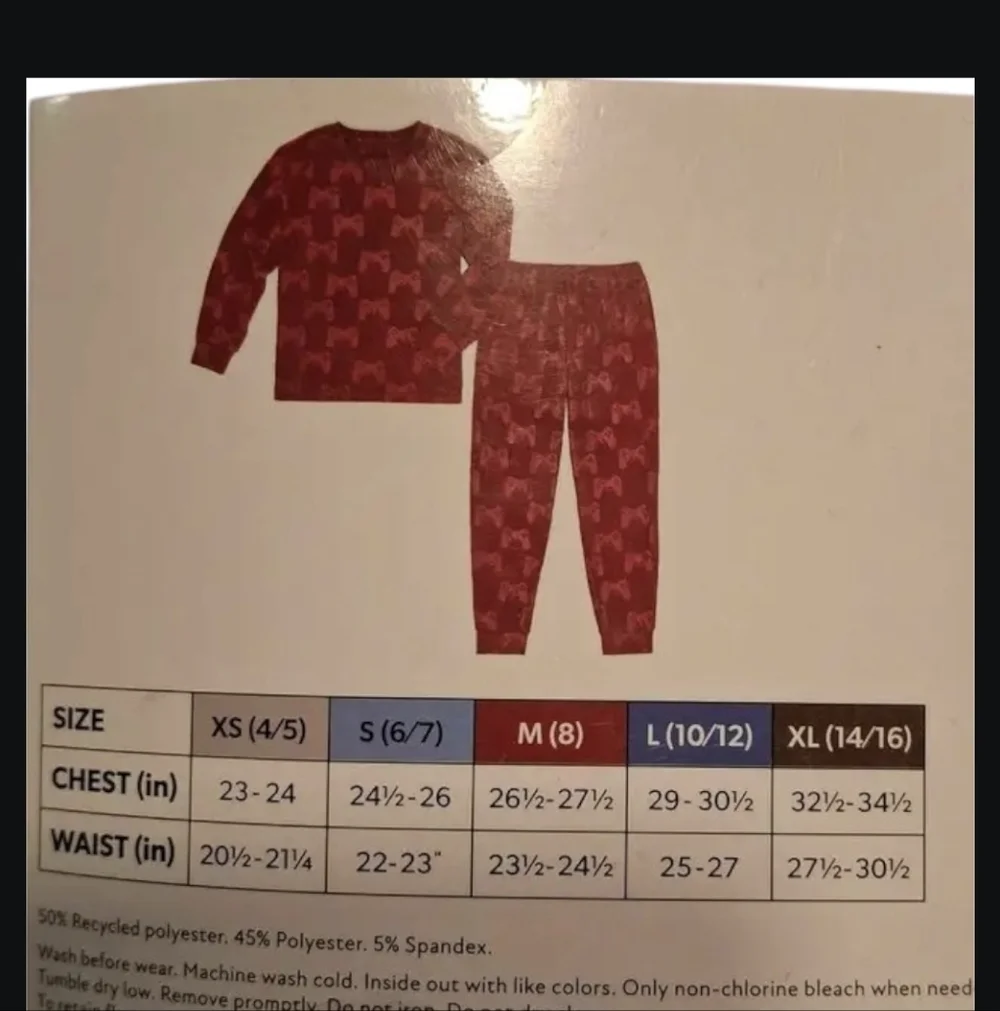 Members Mark Maroon Video Game Controller Plush Fleece Pajama Set PJ - XS NWT